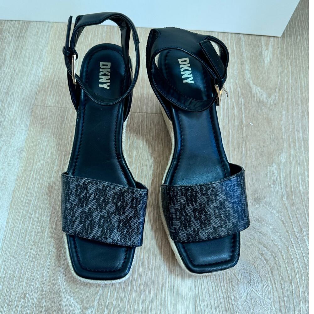 DKNY  Calima Ankle Strap Espadrille Wedges - Size 9.5